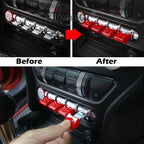 Set of 4 Red Console Center Control Switch Cover Trims for Ford Mustang (2015–2018)