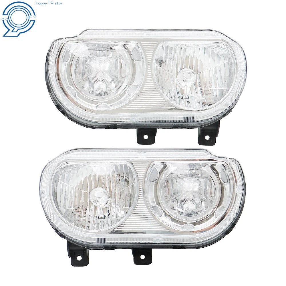 Set of 2 Halogen Headlight Assemblies for Dodge Challenger (2008-2014) Chrome