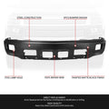 Front Bumper Face Bar for Chevy Silverado 1500 (2014–2015) w/Fog Lamp Cutouts Black