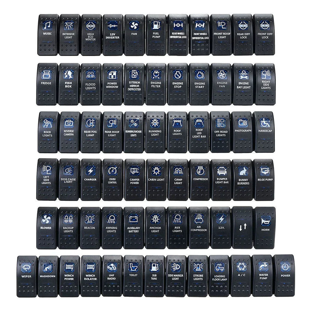 Rocker Switch 12-24V ON-OFF LED Light Latching for Car Van Boat Marine Dash
