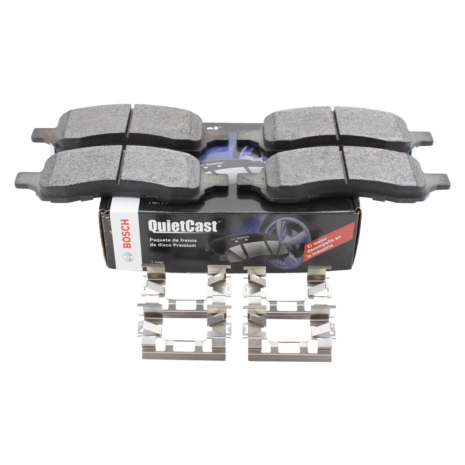 Set of 4 Bosch QuietCast Front Semi-Metallic Brake Pads for Buick Chevy GMC Isuzu Saab