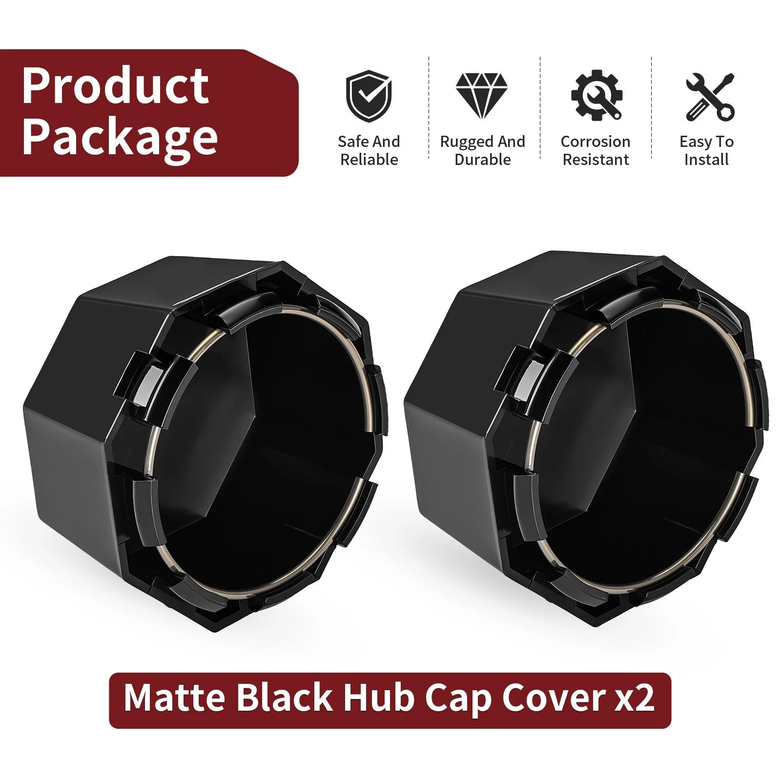 2pcs Black Hub Cover 5451374-458 for Polaris Sportsman 570 (2020–2024)
