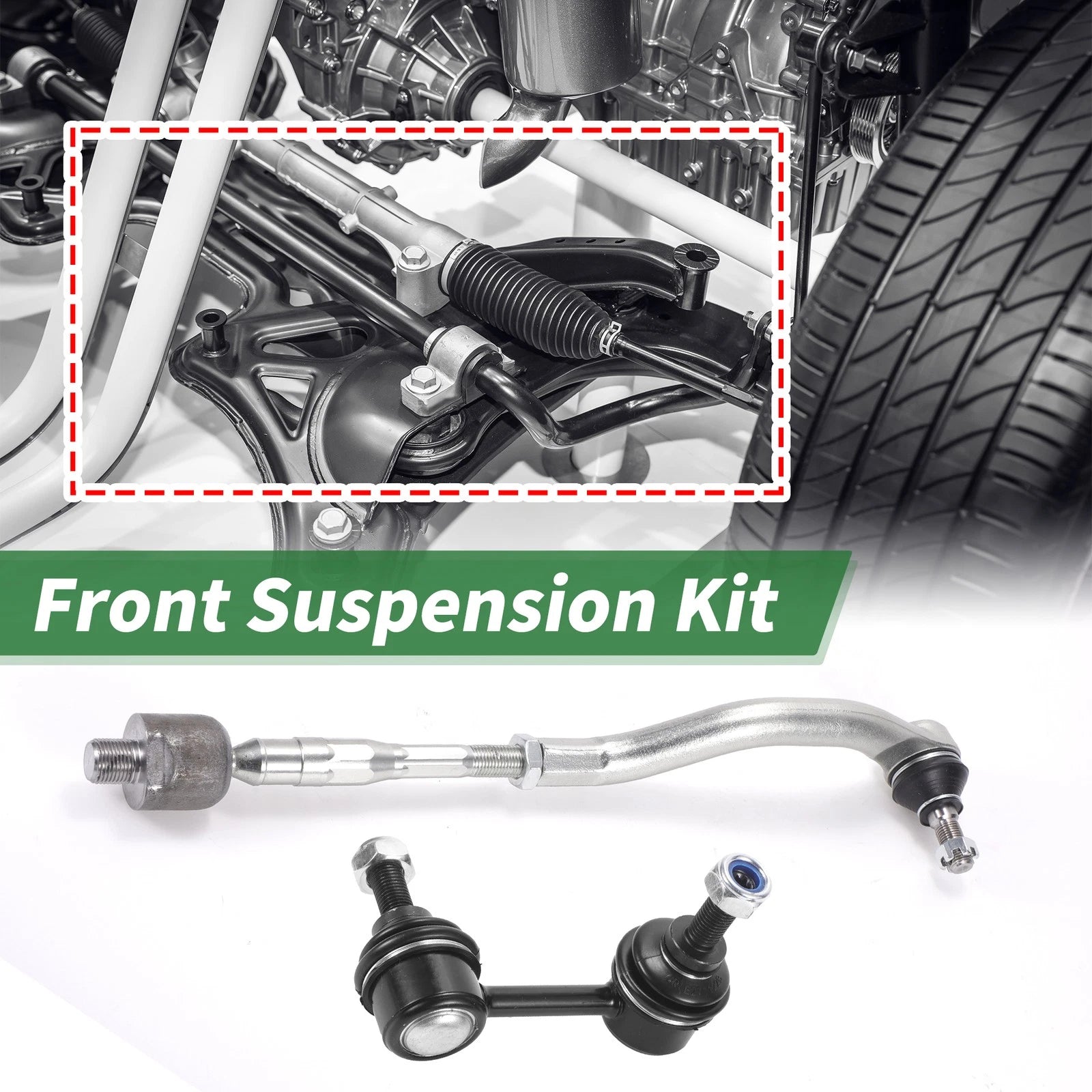 10pcs Front Suspension Kit for Honda Civic  - Tie Rod End, Sway Bar Link, Ball Joint