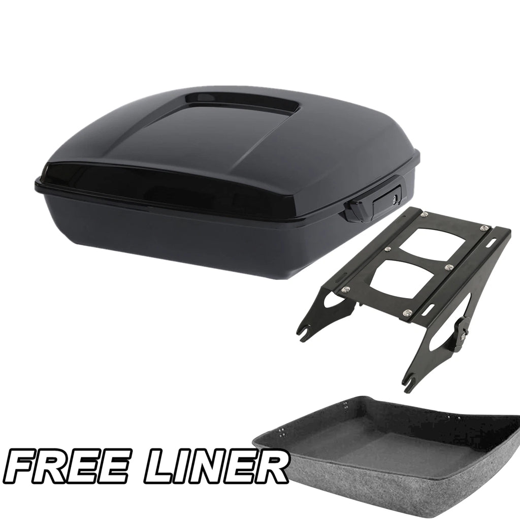 Black Chopped Trunk Mount Rack for Harley Touring Road Glide King (2014–2023)