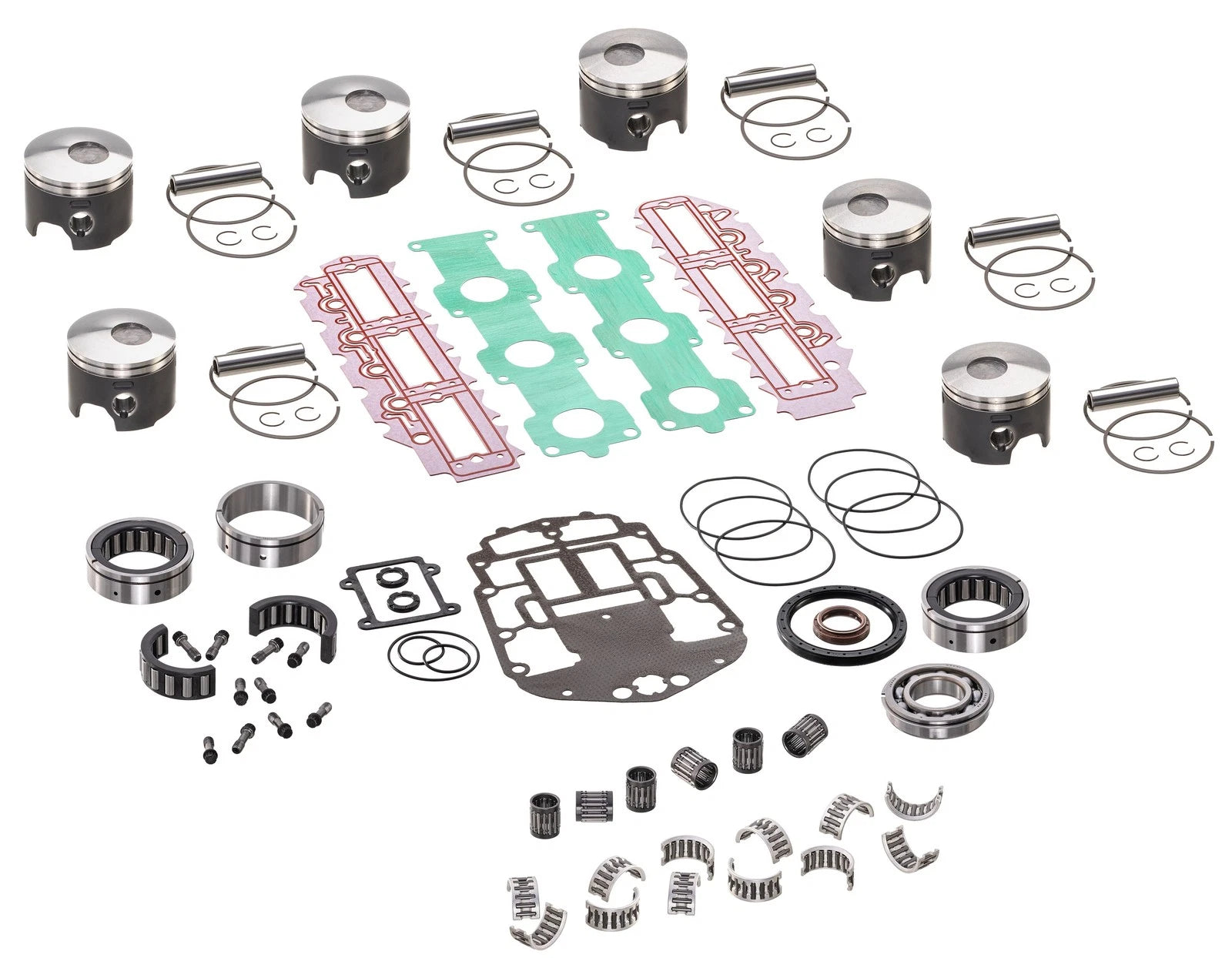 Powerhead Piston Gasket Rebuild Kit for Johnson Evinrude 150 175 HP (1996–2006) .030" Over