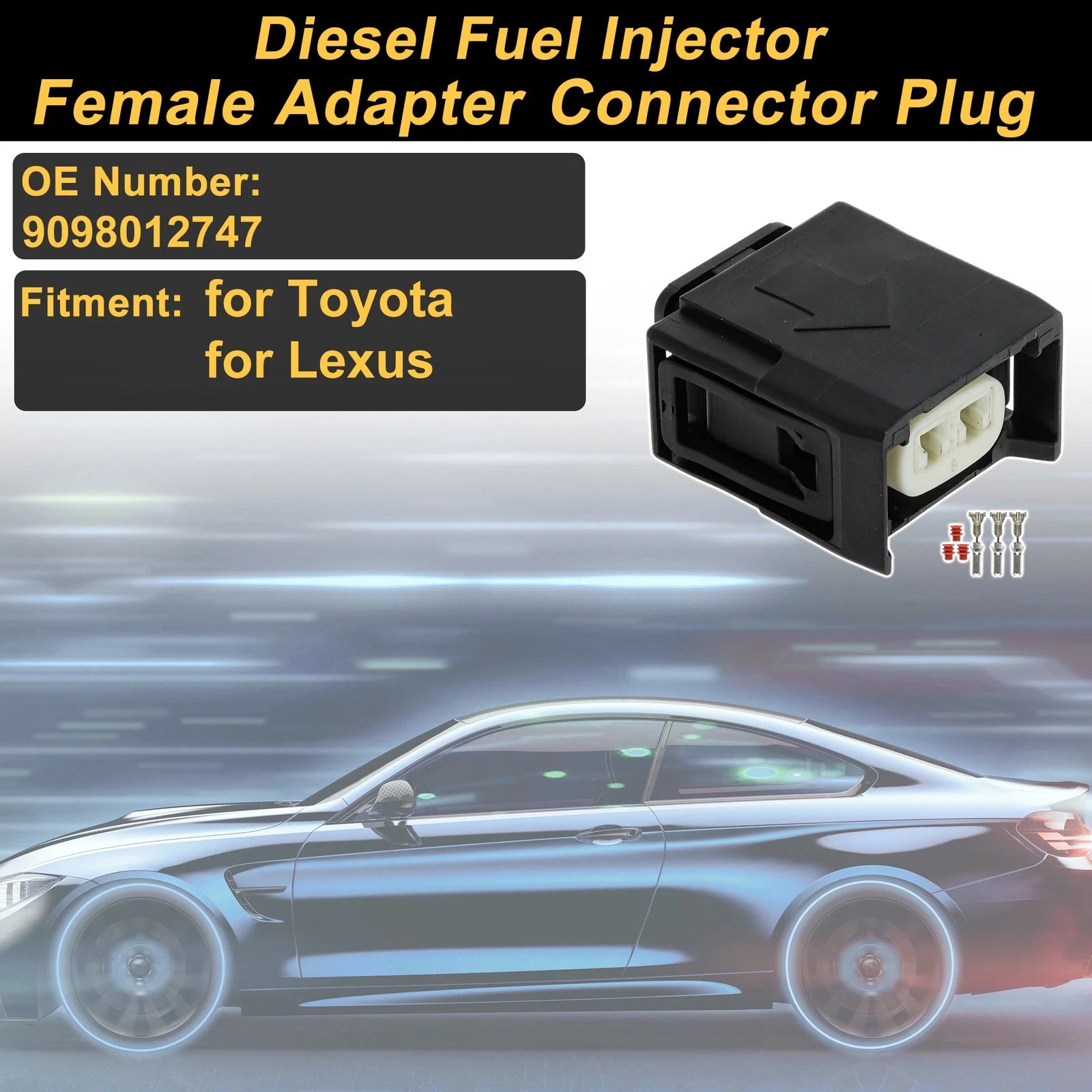 2 Pin Diesel Fuel Injector Connector Plug for Toyota 