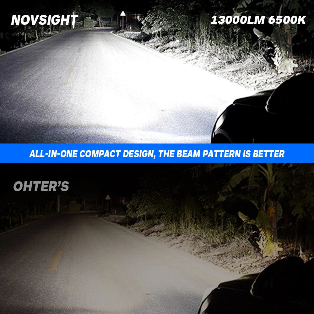 2X NOVSIGHT 9007 LED Headlight Bulb HB5 12000lm 300% Brighter Plug-N-Play