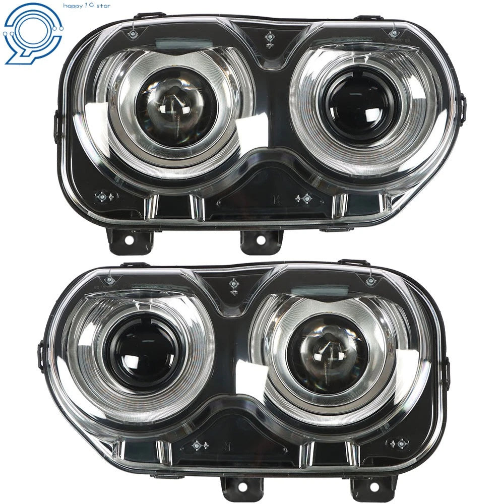 LED Headlights for Dodge Challenger (2015–2018) Black Housing Set