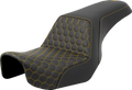 SADDLEMEN Step-Up Seat for Dyna (2006–2017) 806-04-17707, Honeycomb, Gold Stitching
