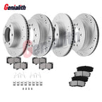 Front & Rear Drilled Rotors + Ceramic Brake Pads for Toyota Sequoia (2001–2022)
