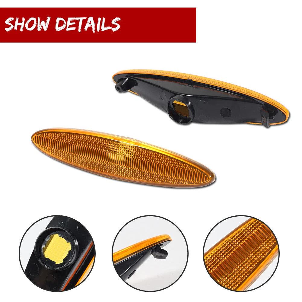 2X Amber Lens Front Side Marker Light Housing for Lexus SC430 (2002–2010)