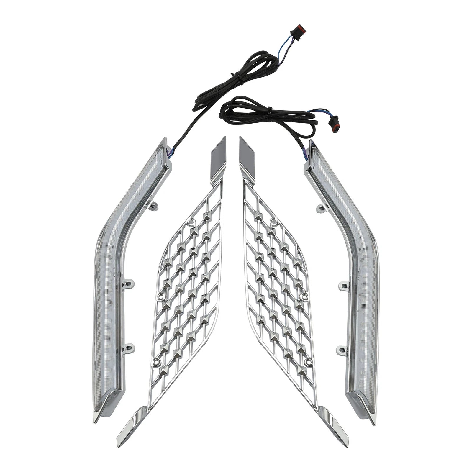 Chrome LED Radiator Grill Panels for Honda Goldwing 1800 GL1800B (2018–2023)