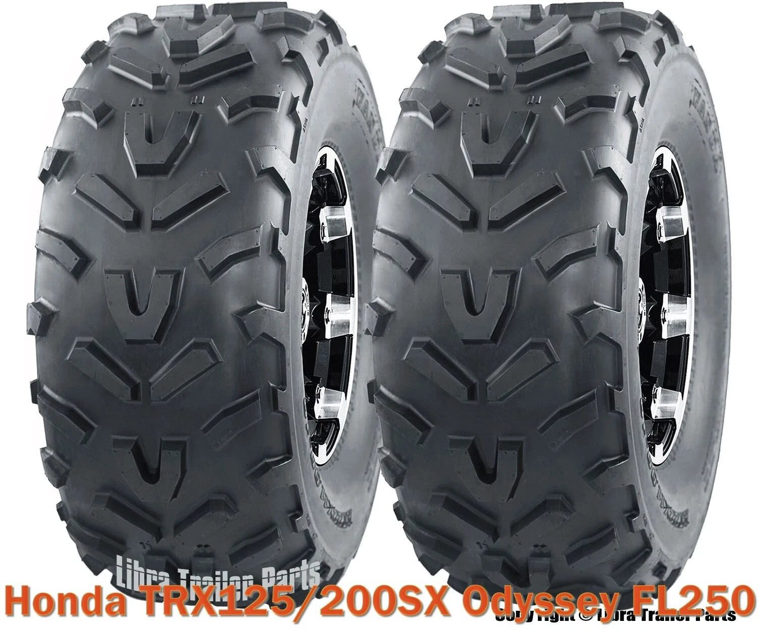 Set of 2 WANDA ATV Tires 20X7-8 /6PR for Honda TRX125/200SX Odyssey FL250