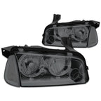 Pair of Smoked Headlights with Clear Turn Signal for Dodge Charger (2006–2010)