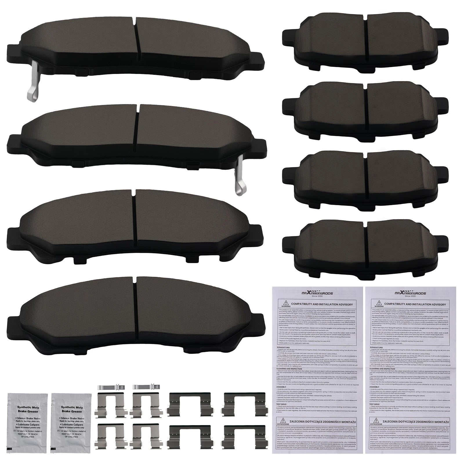 Ceramic Brake Pads Kit for Acura ZDX (2010–2013) Honda Pilot (2009–2015)