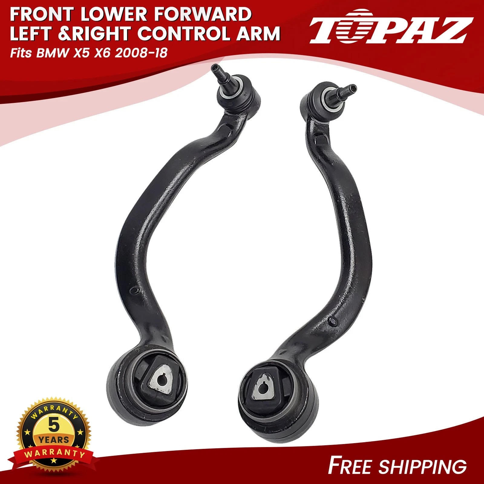 Set of 2 Front Lower Control Arms w/ Ball Joints for BMW X5 X6 (2008–2018)