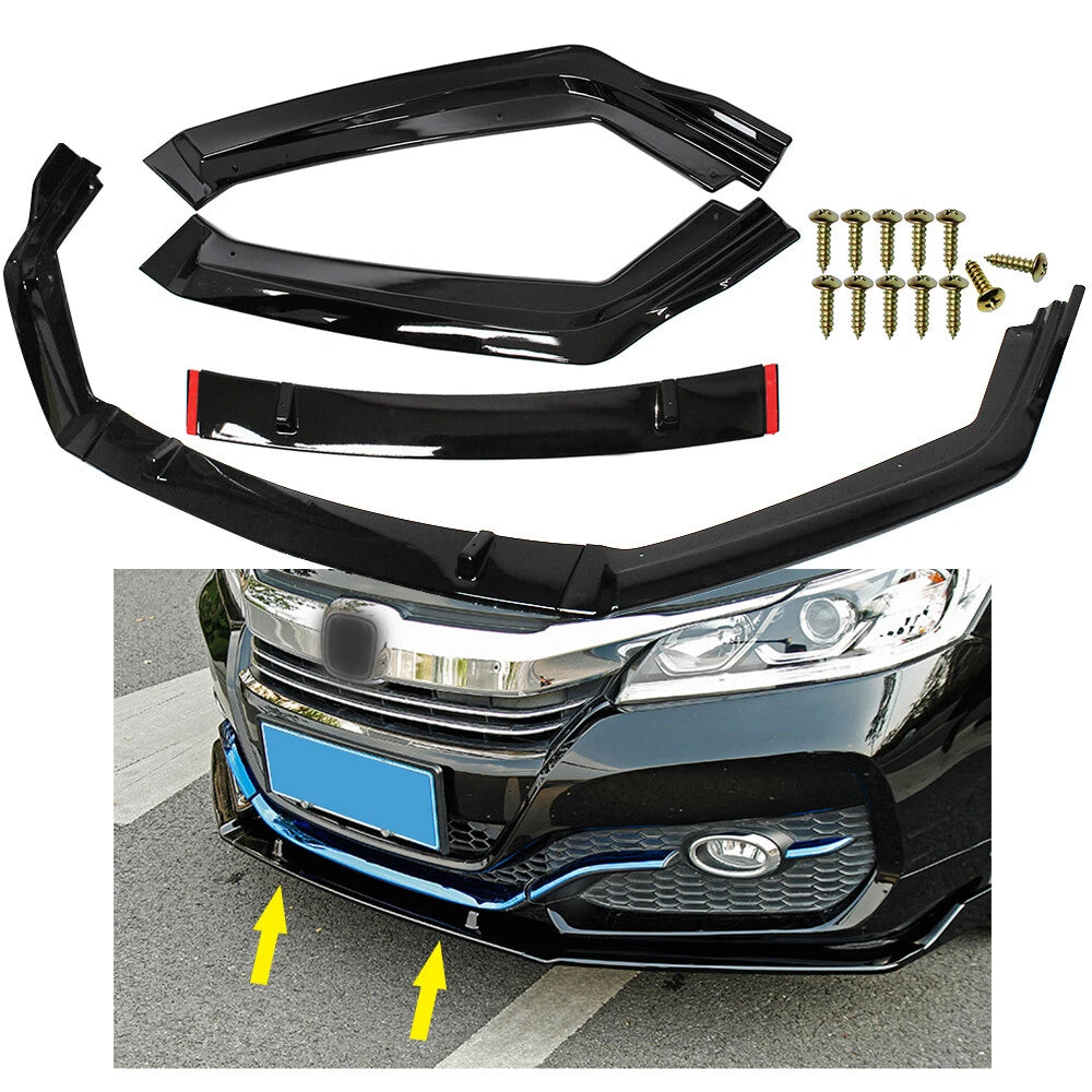 Front Bumper Lip Body Kit Spoiler Splitter for Honda Accord (2014–2017)