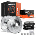 Front Drilled Brake Rotor and Ceramic Pad for Toyota Highlander (2001-2007)