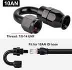PTFE Hose End Fitting 10AN 180 Degree Black for PTFE E85 (2015-2025)