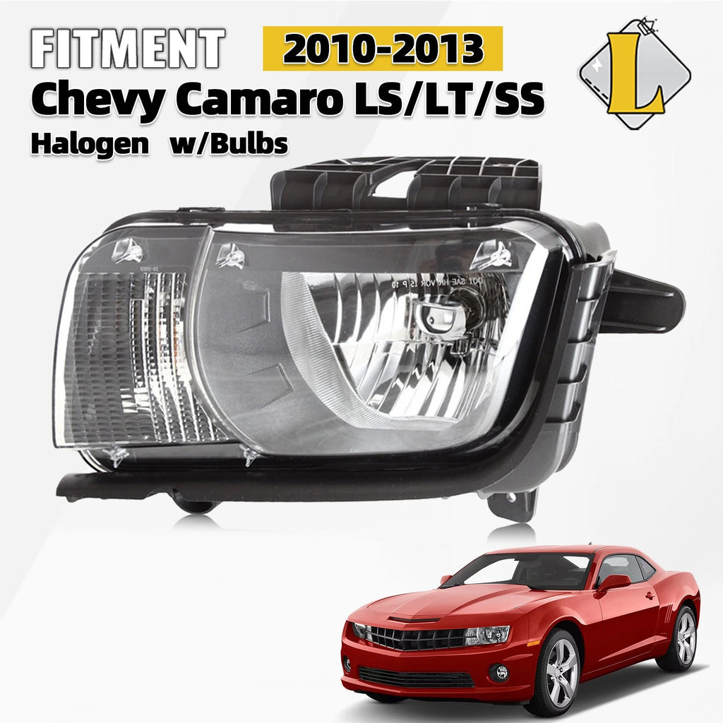 Halogen Headlight for Chevy Camaro LS/LT/SS (2010–2013) w/ Bulbs, Left Side