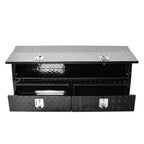 Black Aluminum Tread Tool Box for Truck Pickup Trailer (72"x21"x13.5")
