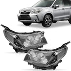 Headlight Assembly Set of 2 for Subaru Forester (2009–2013) Halogen Black