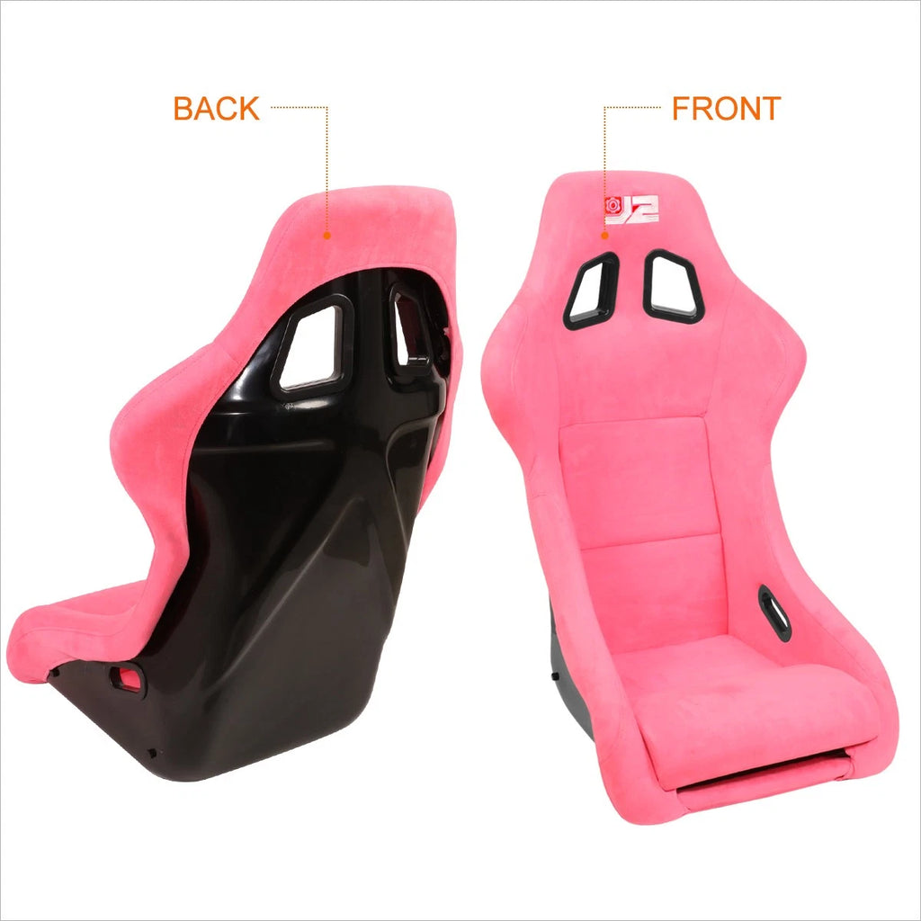 Pair of J2 Medium Size Racing Bucket Seats for Universal Fit (Fiberglass)