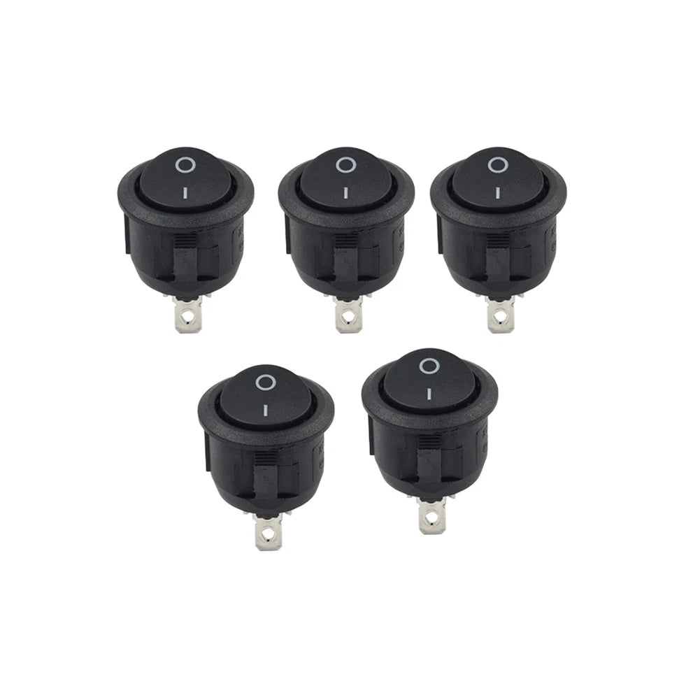 Set of 5 Round Toggle Rocker Switch 3 Pin AC 250V 15A / AC 125V 20A