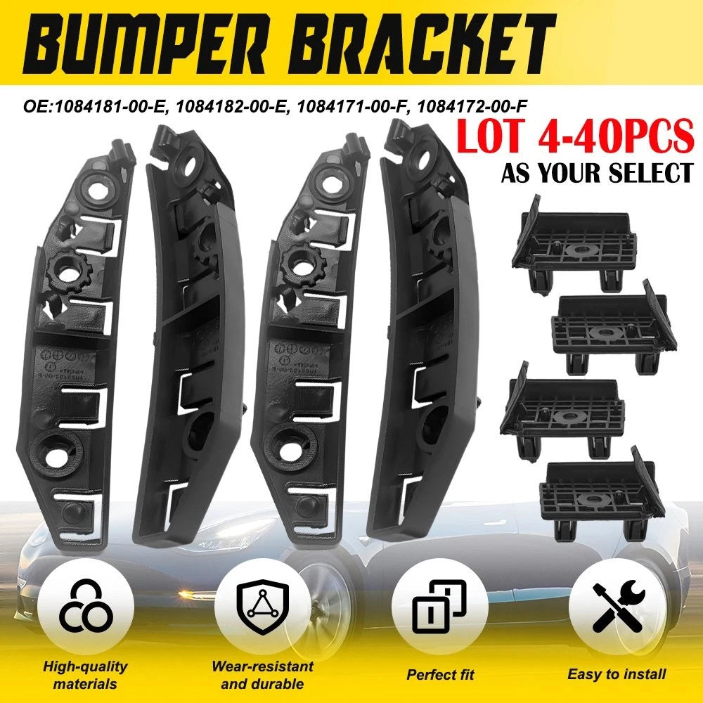 Set of 4 Front Bumper Fender Support Bracket Retainers for Tesla Model 3 (2017–2020)