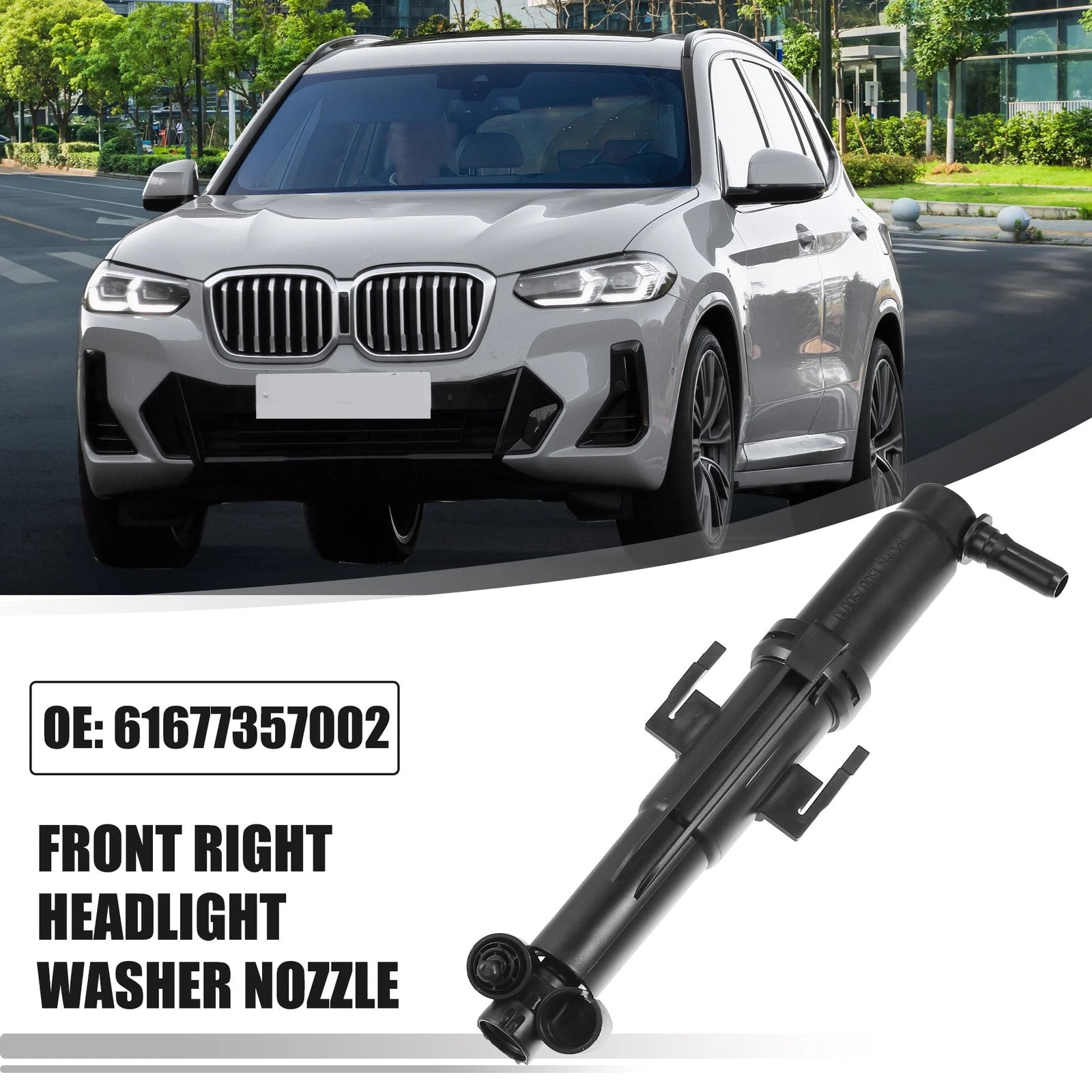 Front Right Headlight Washer Nozzle for BMW X4 (2015–2018) No. 61677357002
