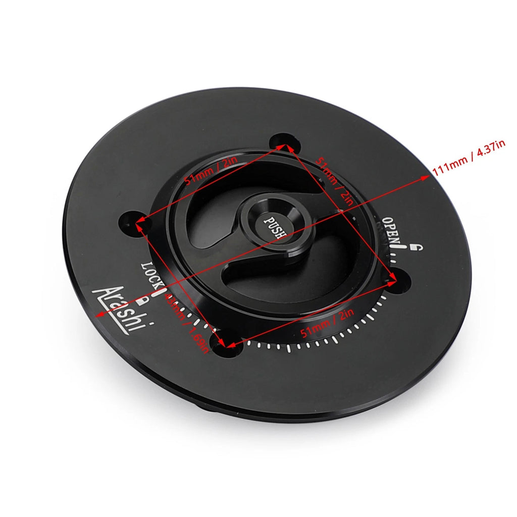 Black Quick Release Fuel Filler Cap for Kawasaki Z400 Ninja 400 (2010–2022)