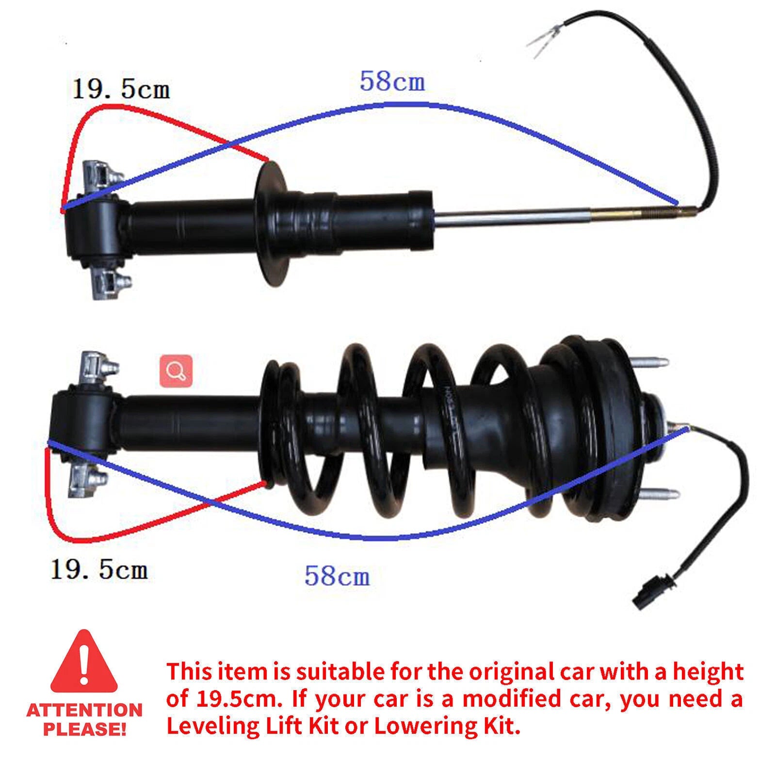 Front & Rear Air Shocks Struts for Cadillac Escalade GMC Yukon (2002–2020)