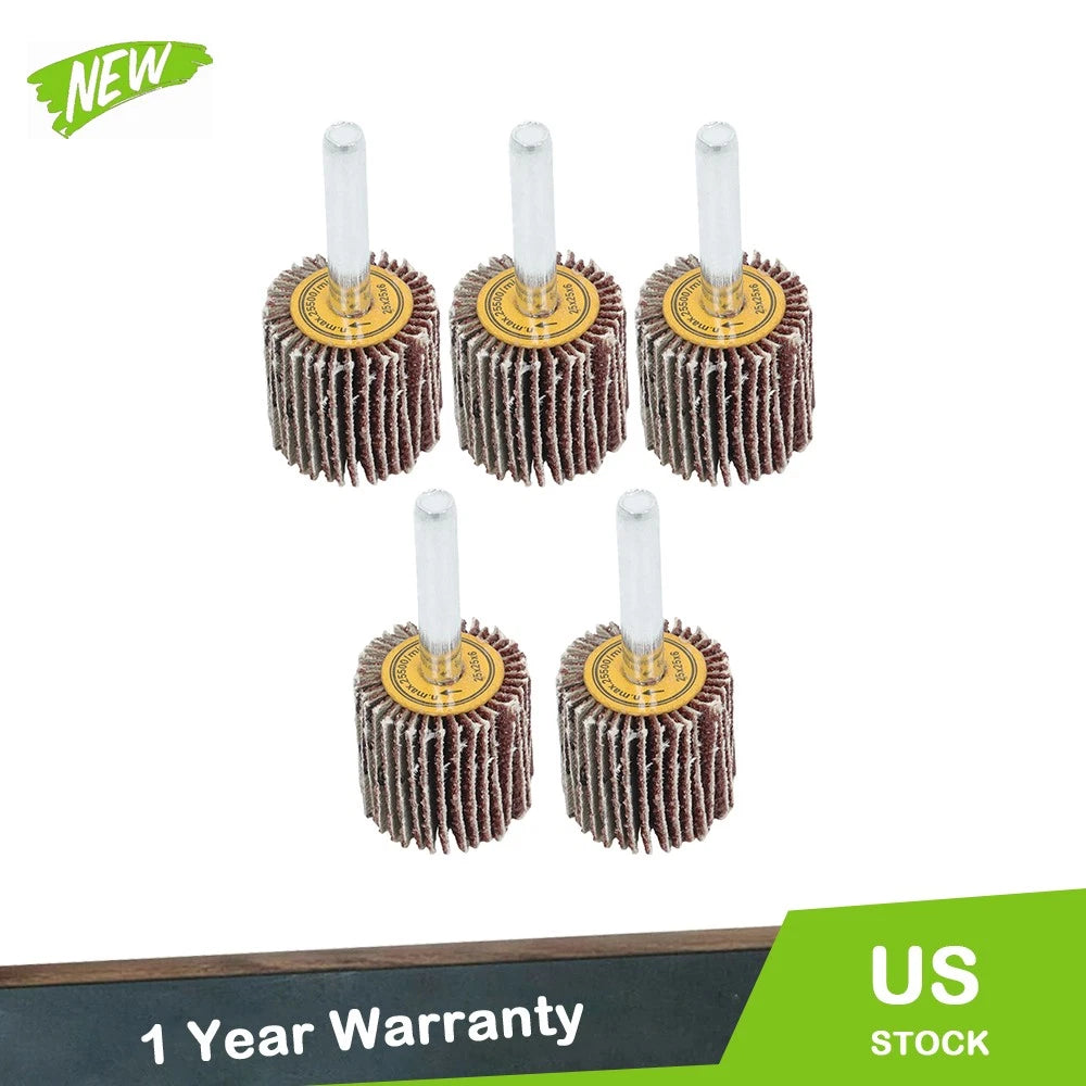 Set of 5 Flap Wheels for Aluminum Oxide Shank (1" x 1" x 1/4")
