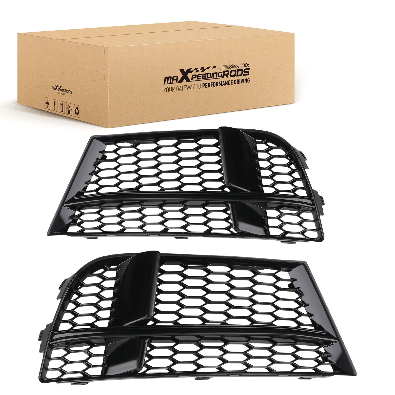 2X Front Bumper Fog Light Grille Cover for Audi A3 (2016–2020) 8V3807681AE