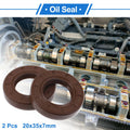 2X Oil Seal Rotary Shaft Seal FKM Rubber 20x35x7mm for Various Models