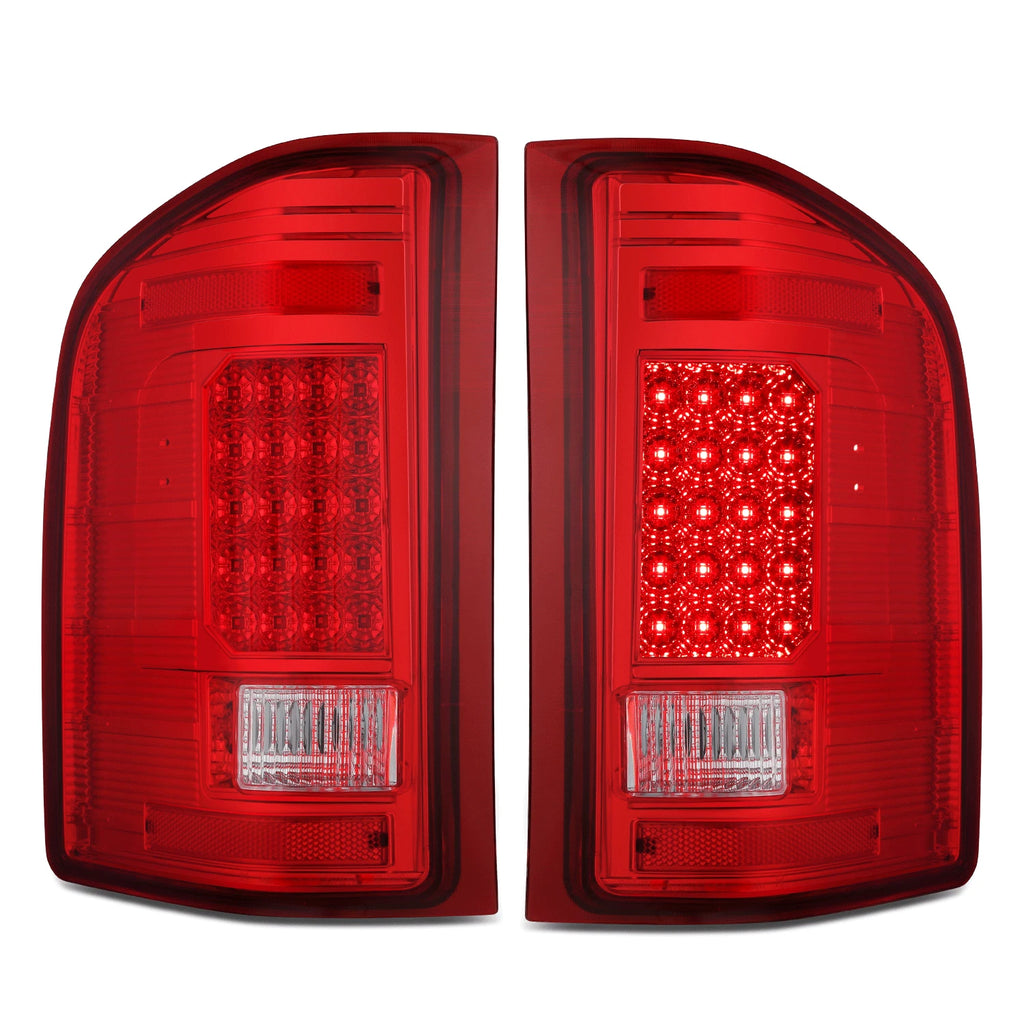 Set of 2 Full LED Tail Brake Light Lamps for Chevy Silverado 1500 2500 (2007–2014)