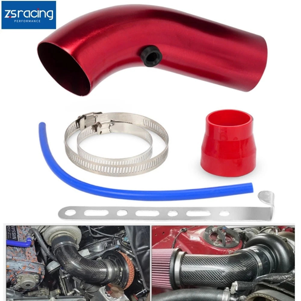 76mm 3" Aluminum Cold Air Intake Induction Pipe Hose Tube RED for Universal
