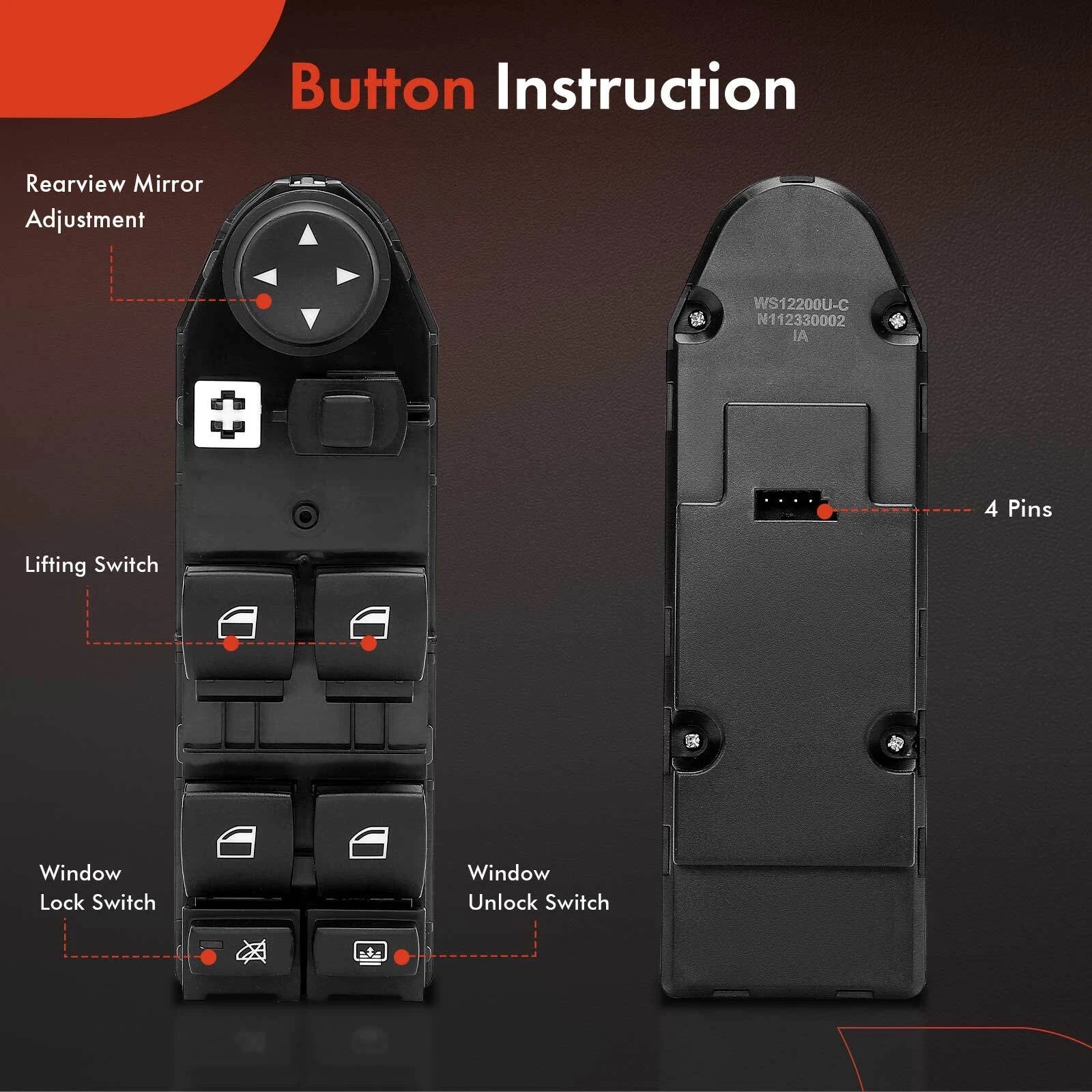 Power Window Switch for BMW 530i 2004–2007, 545i 2004–2005, 525i, 550i