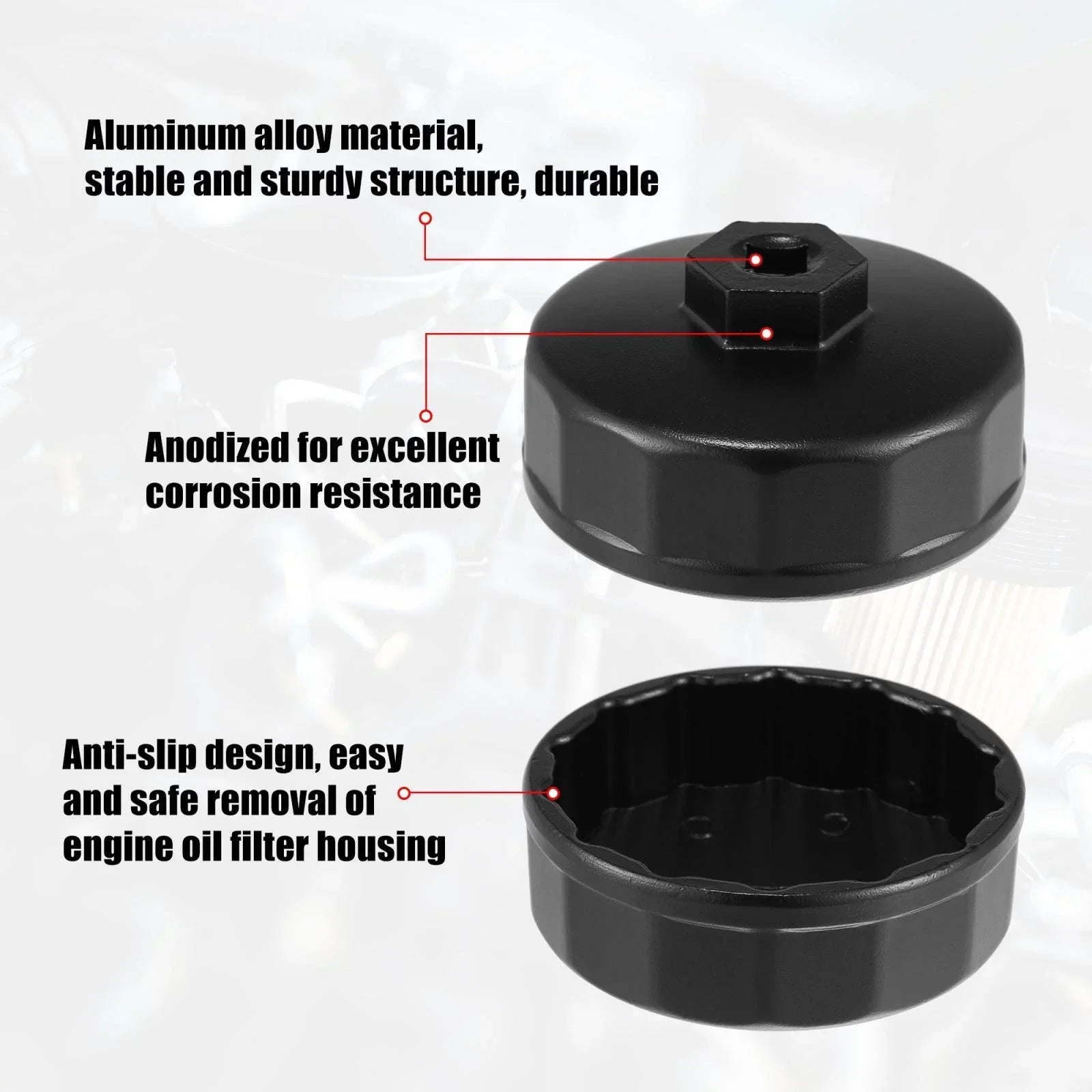 74mm 14 Flute Oil Filter Wrench Socket Remover for Mercedes Benz