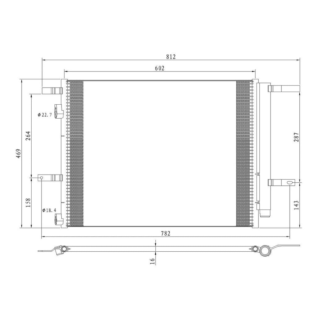 Replacement A/C Condenser Repair Part For 2013-2020 Ford Fusion
