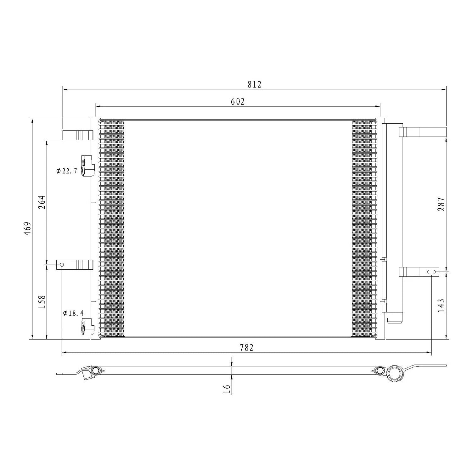 Replacement A/C Condenser Repair Part For 2013-2020 Ford Fusion