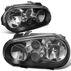 Pair of Headlights for VW Golf GTI (1999–2006) - Black Housing, Clear Lens