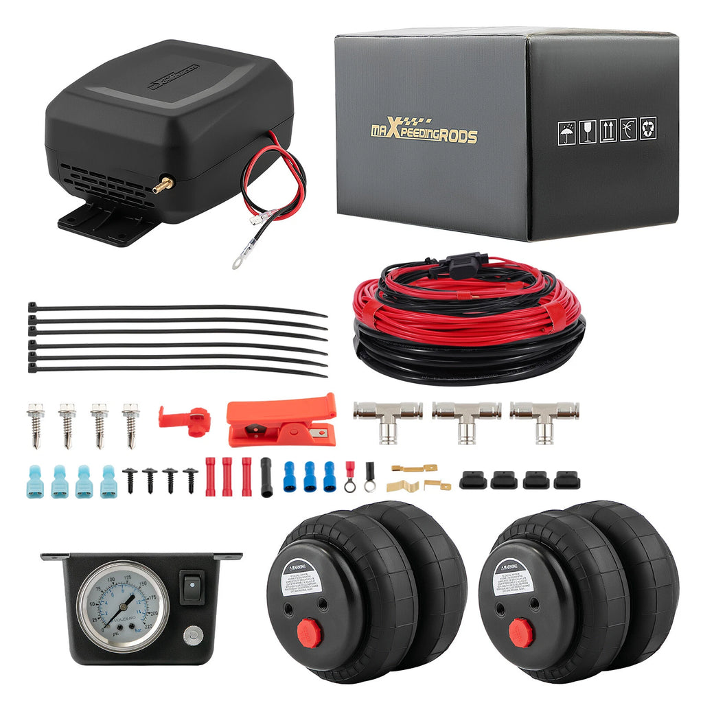 Air Controller Compressor Kit + Suspension Bag Kit for Dodge Ram 1500 2500 3500 (2002–2023)