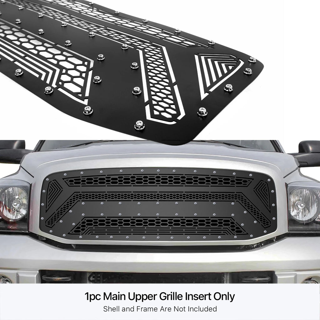 Upper Stainless Black Grille Insert for Dodge Ram 1500/3500 (2006-2009)