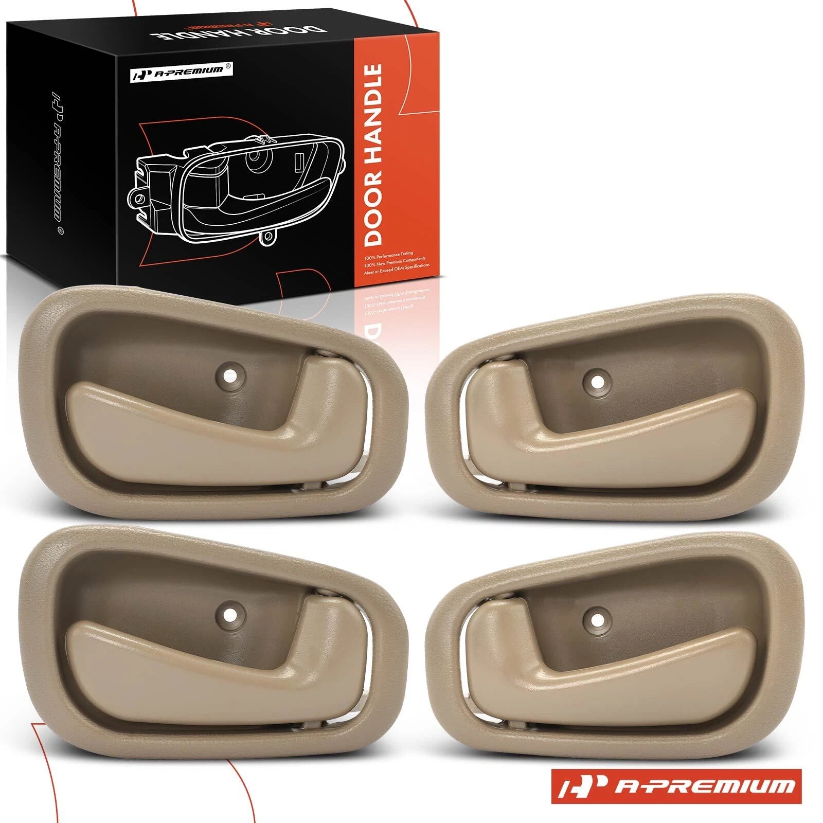 Set of 4 Metal Interior Door Handles for Toyota Corolla (1998–2002)