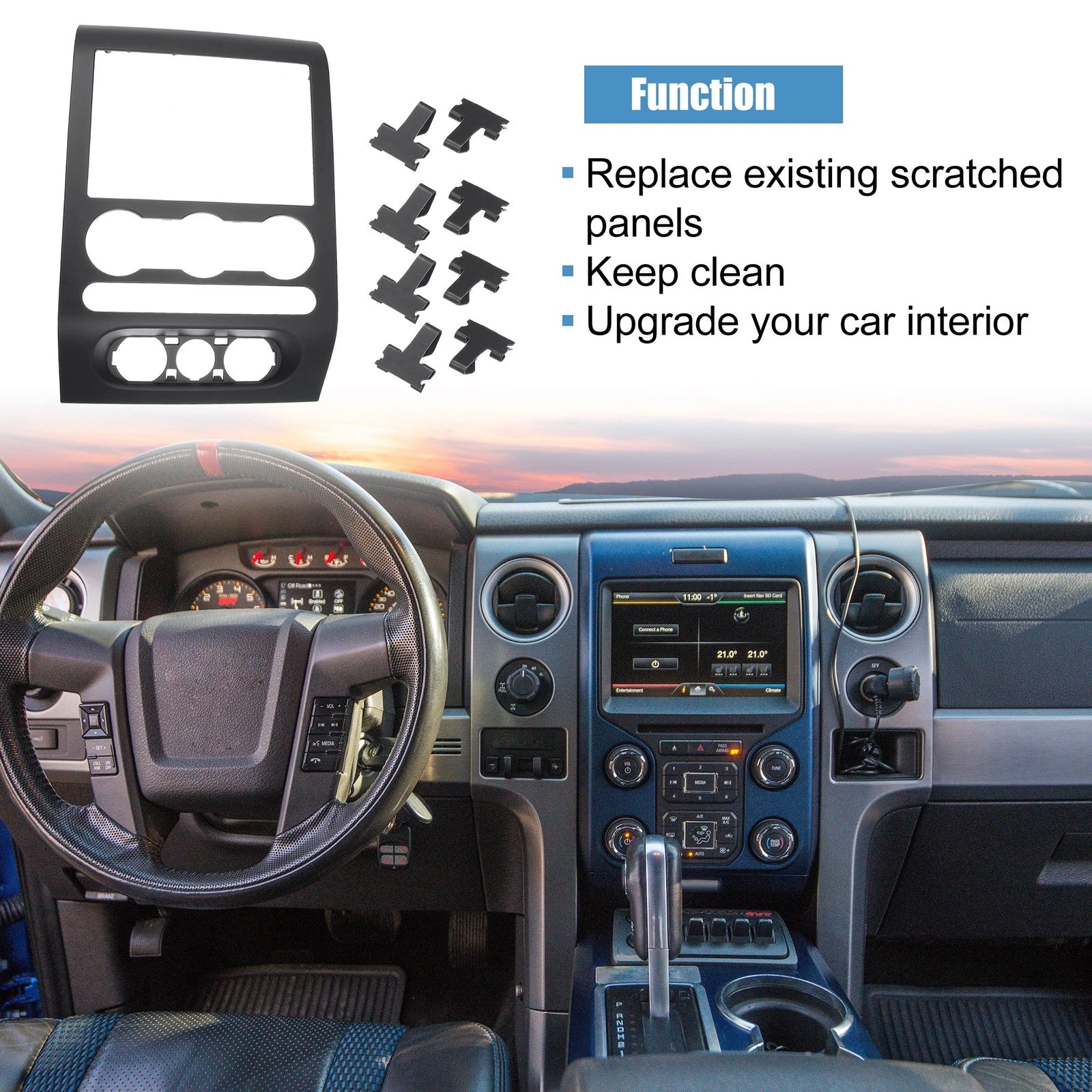 Dash Radio Bezel Center Trim Panel Cover for Ford F-150 (2004–2008)