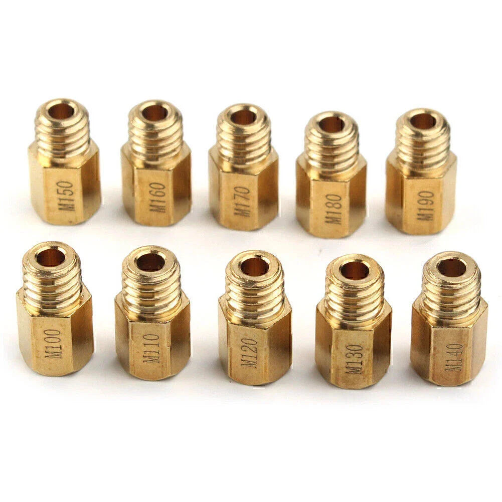 10 Pcs Hex Main Jets for MIKUNI VM/TM/TMX Carburetor (100-190)