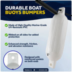 Set of 4 Boat Fenders 6.5"x23" with Dock Lines and Fender Clip