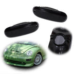 Set of 2 Smoked Black Lens Front Bumper Turn Signal Lights for Beetle
