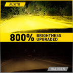 2X AUXITO H4 9003 3000K Golden Yellow LED Headlight Bulbs for EV